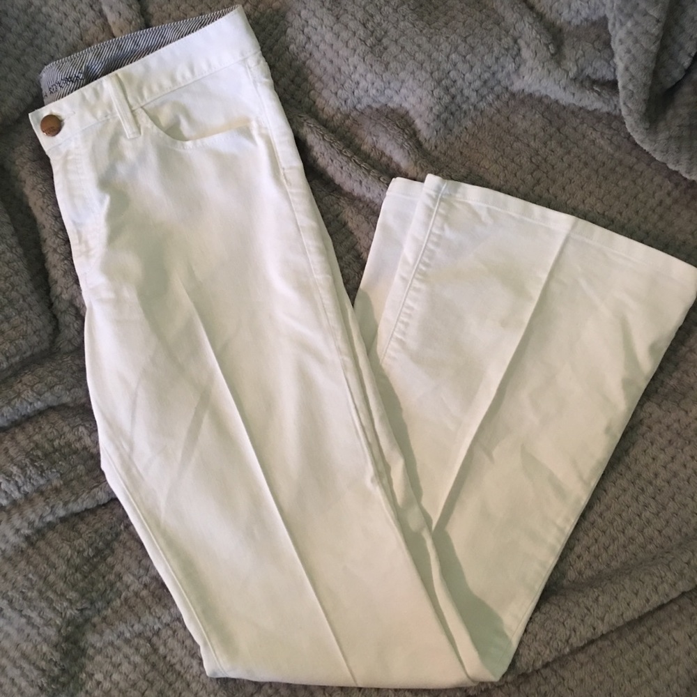 Banana Republic white wide leg pants